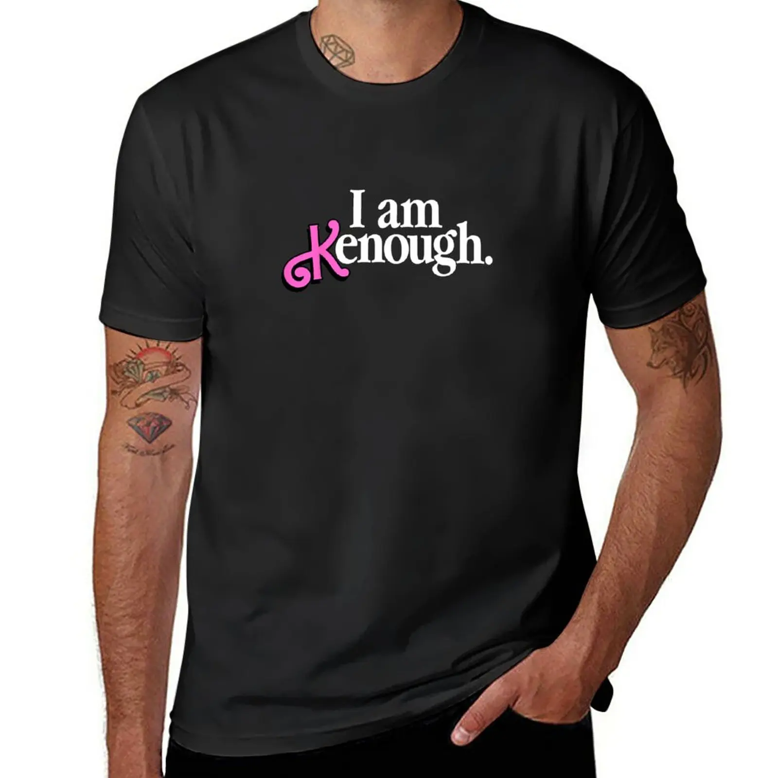 Нова тениска I Am Kenough Смешни I Am Kenough за мъже, тениски за момчета, новото издание на тениски, тениски за мъже с шарени