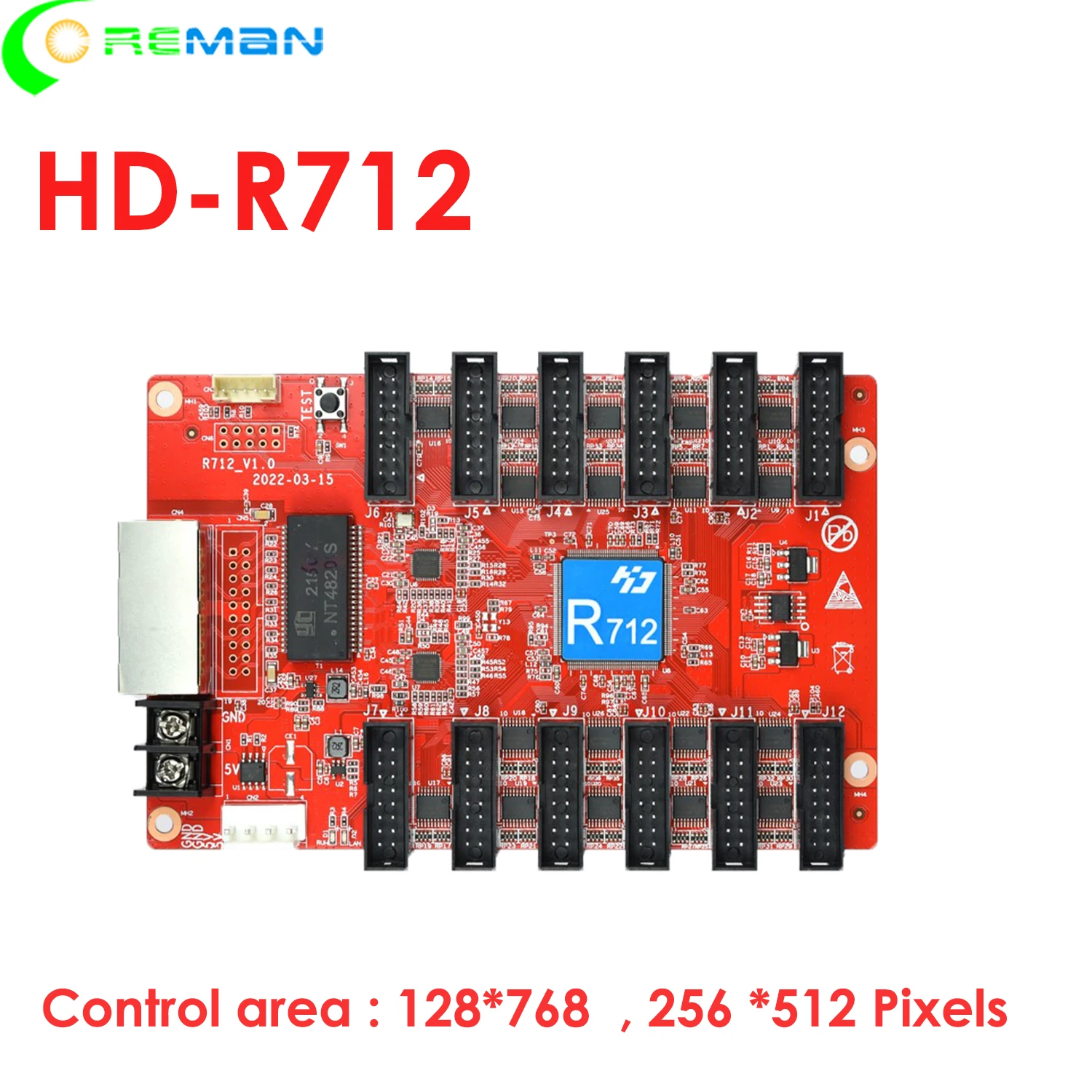 Huidu led control card led приемна карта R712 за полноцветного led модул hub75, led матрица p2 p2.5 p3 p4 p5