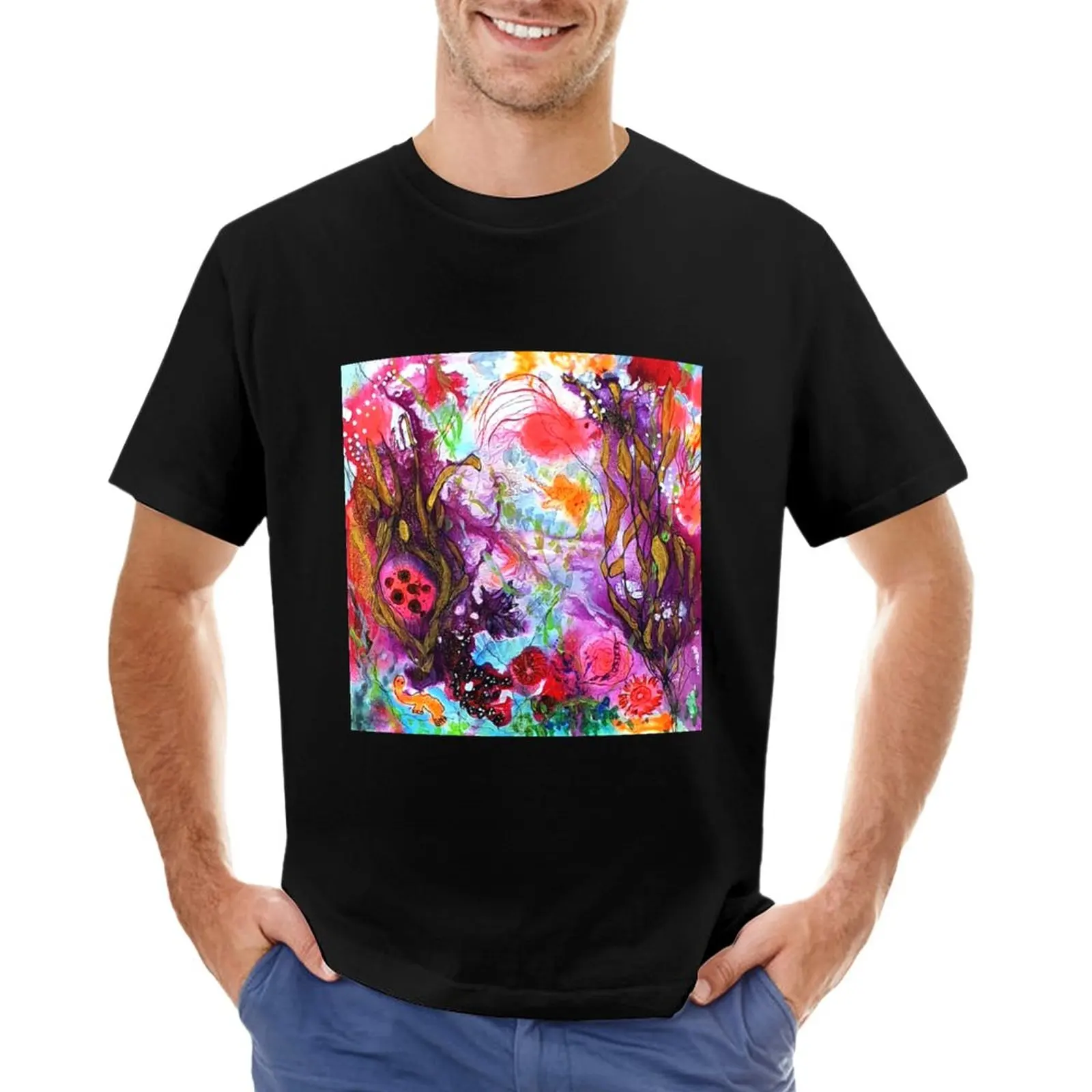 Тениска с коралов риф, бързосъхнеща тениска, ново издание, забавни тениски за мъже