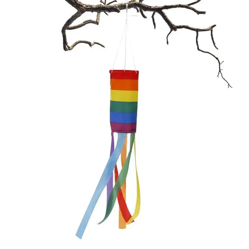 ЛГБТ Гей Гордост Дъгата флаг Висящ Ветрозащитный Чорап Измерване на посоката на Рейнбоу вятър Подвесное украса за градината в задния двор