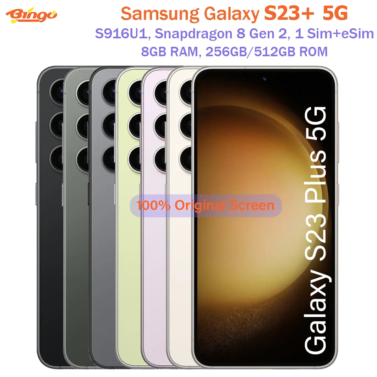 Samsung Galaxy S23 + S916U1 256 GB / 512 GB Оригинален Мобилен телефон Snapdragon 8 Gen 2 Восьмиядерный 6,6 
