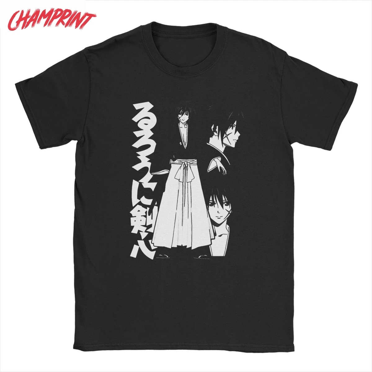 Тениски с Аниме Rurouni Kenshin за Мъже, Реколта Тениски от 100% Памук, който е Кръгъл отвор, Ризи С къс ръкав, Ново Прием на Дрехи