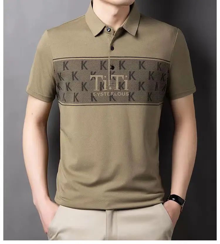 Лято 2023, Нова Мъжка риза с къси ръкави, с къси ръкави, Тениска с ревера, Мъжки топ за възрастни хора с къси ръкави, 6 цвята, M-4XL