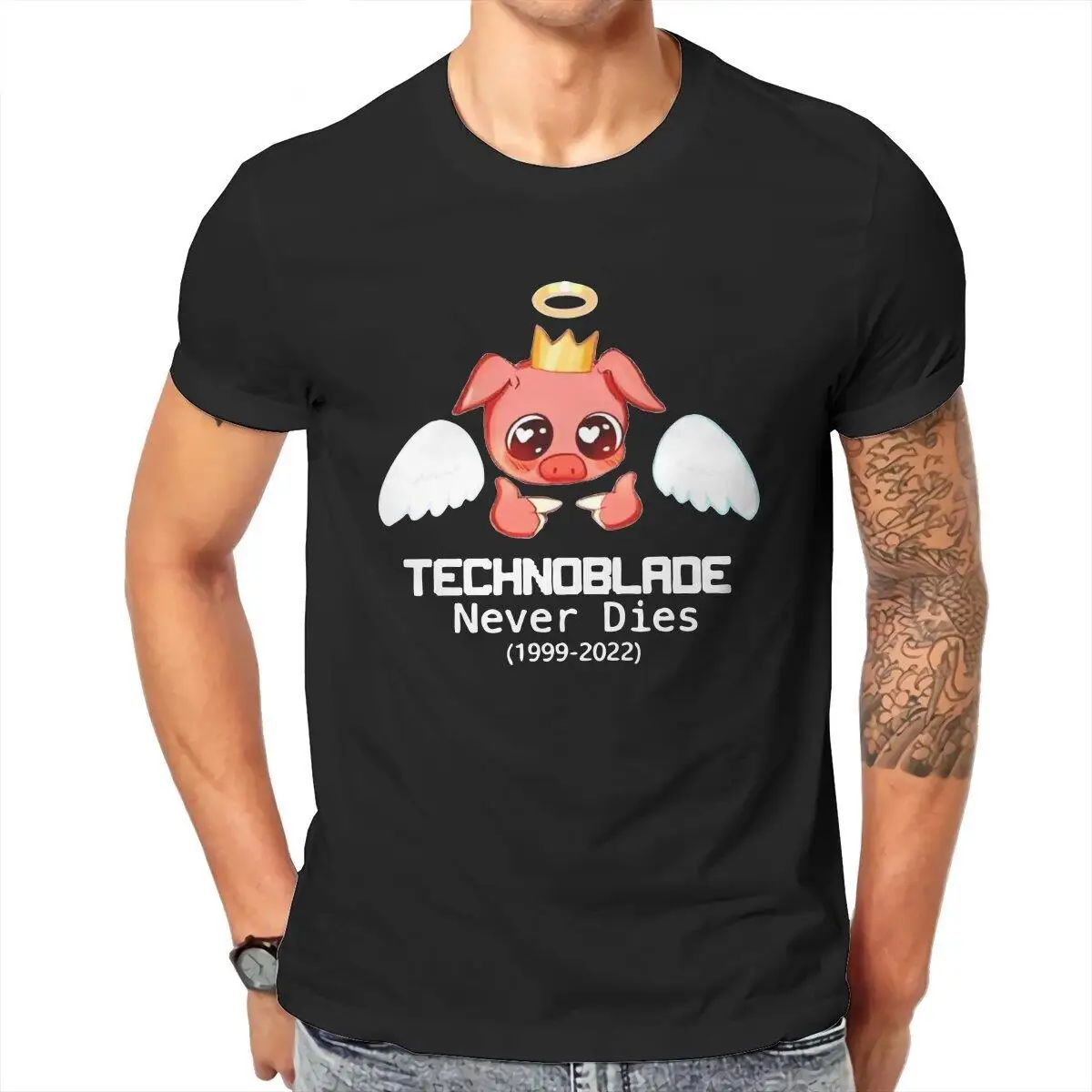 Мъжки тениски Technoblade Gamer Never Dies, памучен облекло, модна тениска с къс ръкав и кръгло воротом, подарък тениска