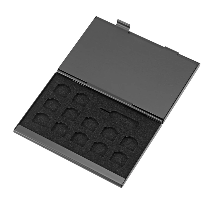 ABCD Преносим алуминиева кутия за съхранение на карти с памет С притежателите на карти 20 слота + 1 слот за ПИН-кода на картата Лек протектор
