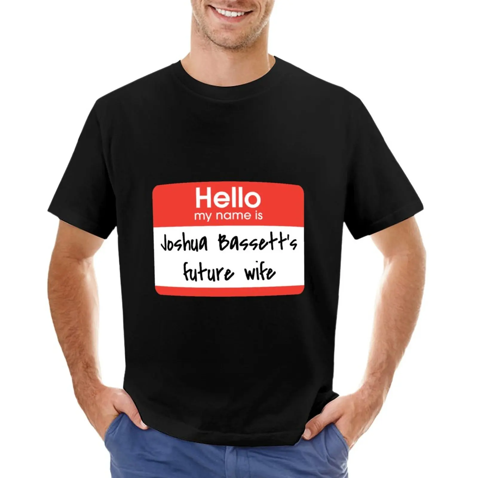 Здравейте, моето име е бъдещата съпруга на Джошуа Бассетта, тениска с домашен любимец принтом за момчета, скъпа дрехи, мъжки ризи с графичен дизайн.