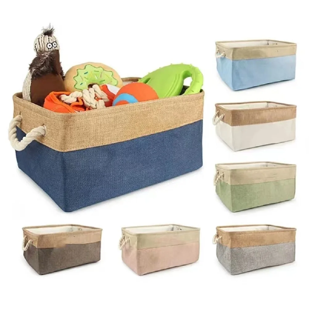 Сгъваема кошница за съхранение, в два цвята кошница за дрехи, със здрави дръжки за носене, Органайзер за съхранение на играчки и дрехи в дома на гардероба