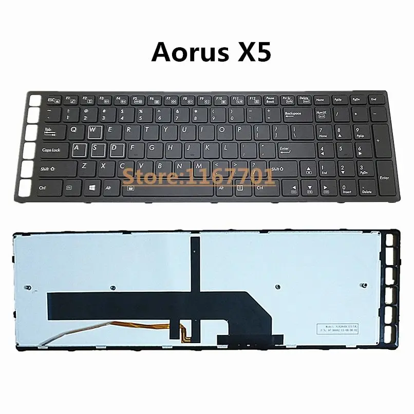 Нов Лаптоп US/GR Клавиатура с подсветка За Gigabyte AORUS 14x3 AORUS 15X5X5S V5 V6 и V8 X7 PRO-SYNC V142645GS1 V142645AS1