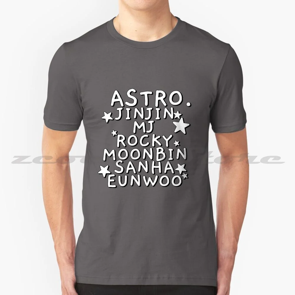 Astro! 100% Памучен Мъжки И Дамски Мека Модна тениска Astro Kpop в Корейски стил Astro Eunwoo Moonbin Mj Jinjin Sanha