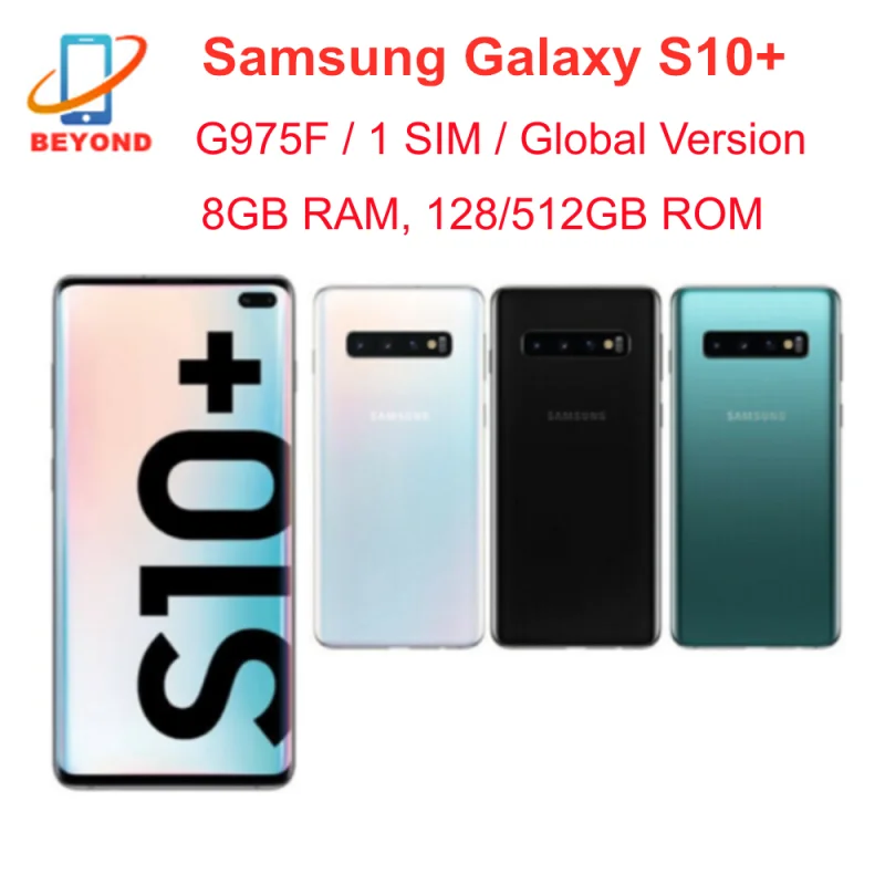 Samsung Galaxy S10 + S10 Plus G975F Глобалната версия 8 GB RAM И 128 GB, 512 GB ROM Восьмиядерный 6,4 