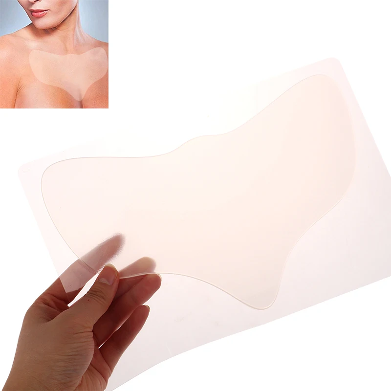 Прозрачен силикон в гърдите подложка против бръчки Грижа за кожата за многократна употреба на анти-Стареене помощ за стягане на гърдите НОВА