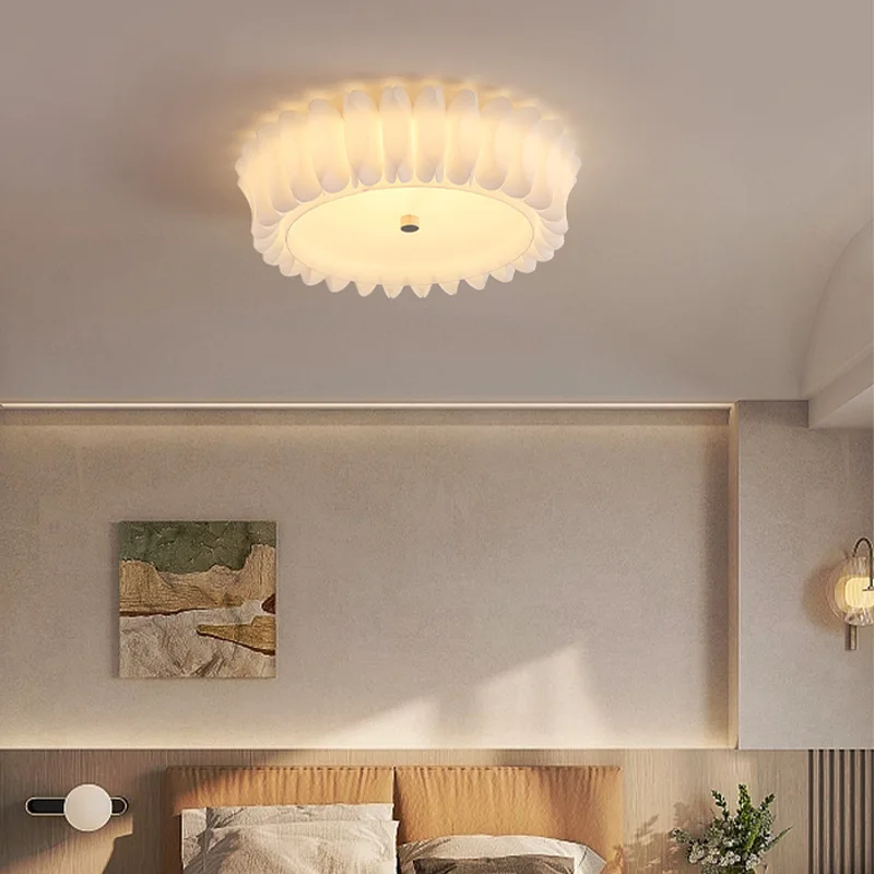Френската Романтична Начало спалня, Детска, кабинет, Тавана лампа в стил ретро, Плиссированный тавана лампа в стил Ваби-съби, Трицветна светлина