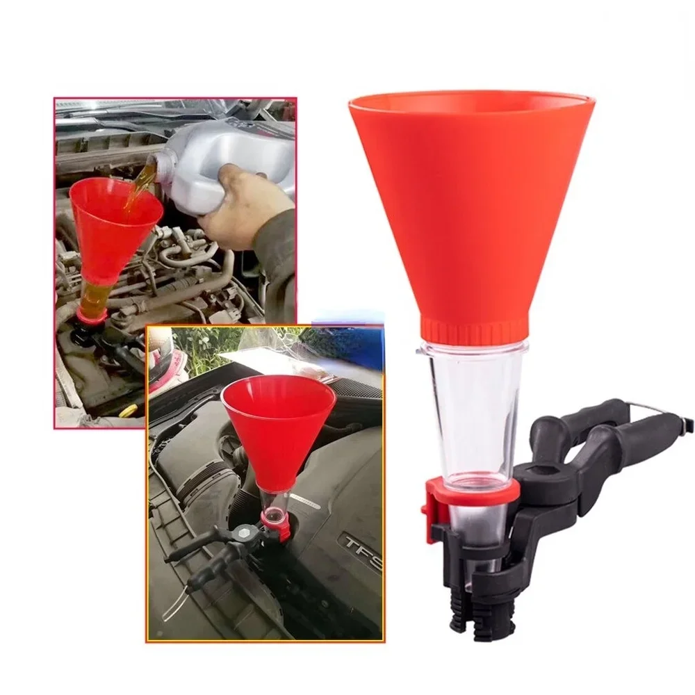 Гъвкав набор от инструменти за източване на маслото на двигателя със скоба с Регулируема фуния за източване на маслото на двигателя Corong Minyak Hitam Tool Car Workshop Garage