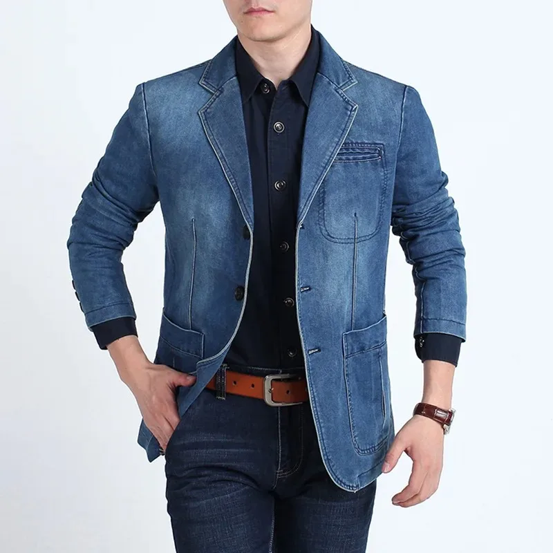 2023 Пролет-есен нова мъжки яке, ежедневното джинсовое палто в стил ретро, приталенное елегантно модно палто, луксозни якета на поръчка