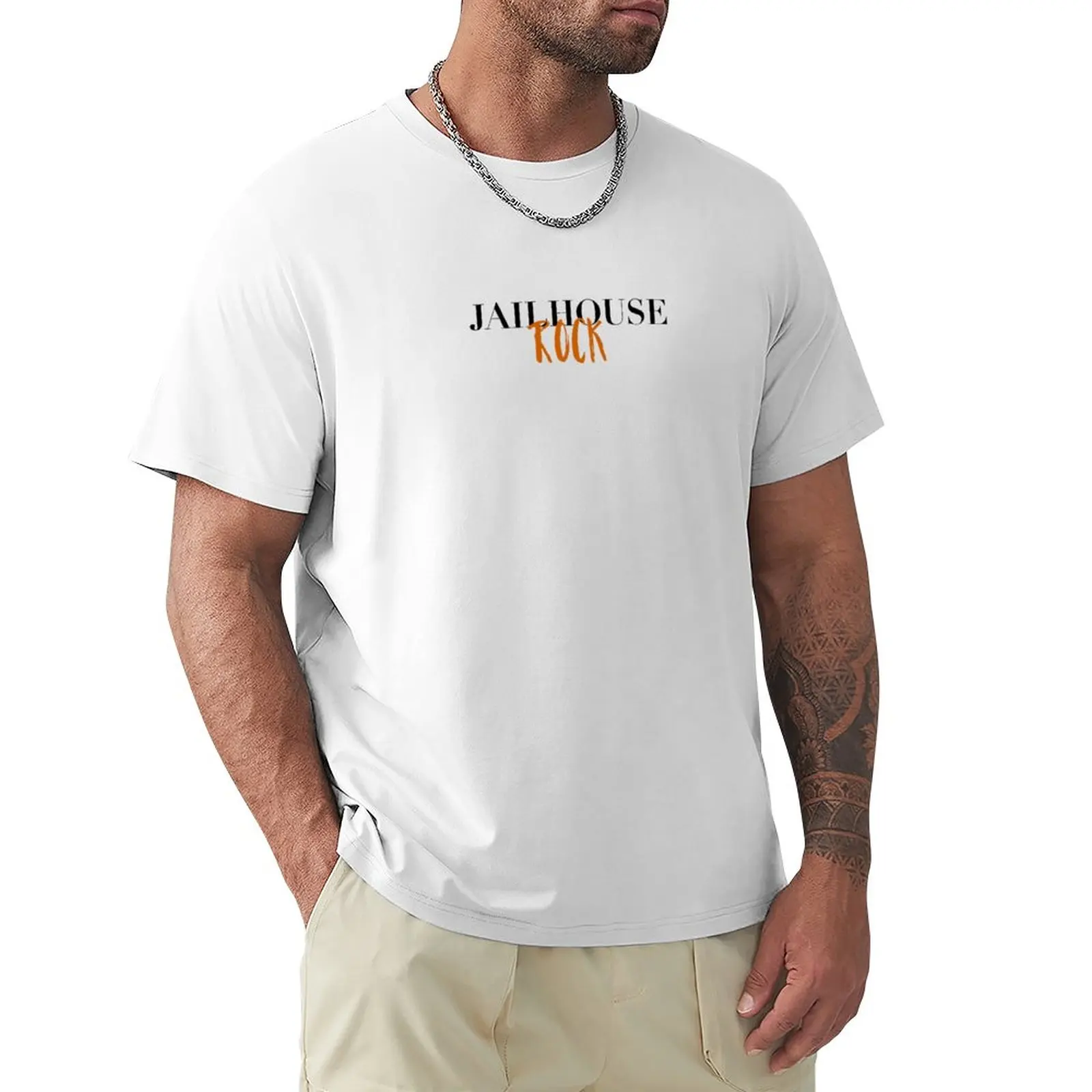 Мъжки тениски, Jailhouse Rock със забавна графика и надпис пот heavyweight