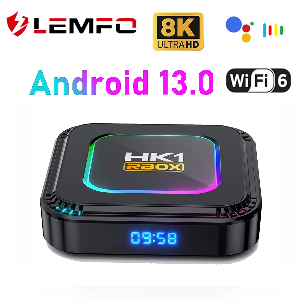 LEMFO K8 Smart TV Box Android 13 RK3528 Поддържа 8K Video БТ Wifi6 Домашен мултимедиен плейър Google Voice телеприставка 2023 Ново тв устройство