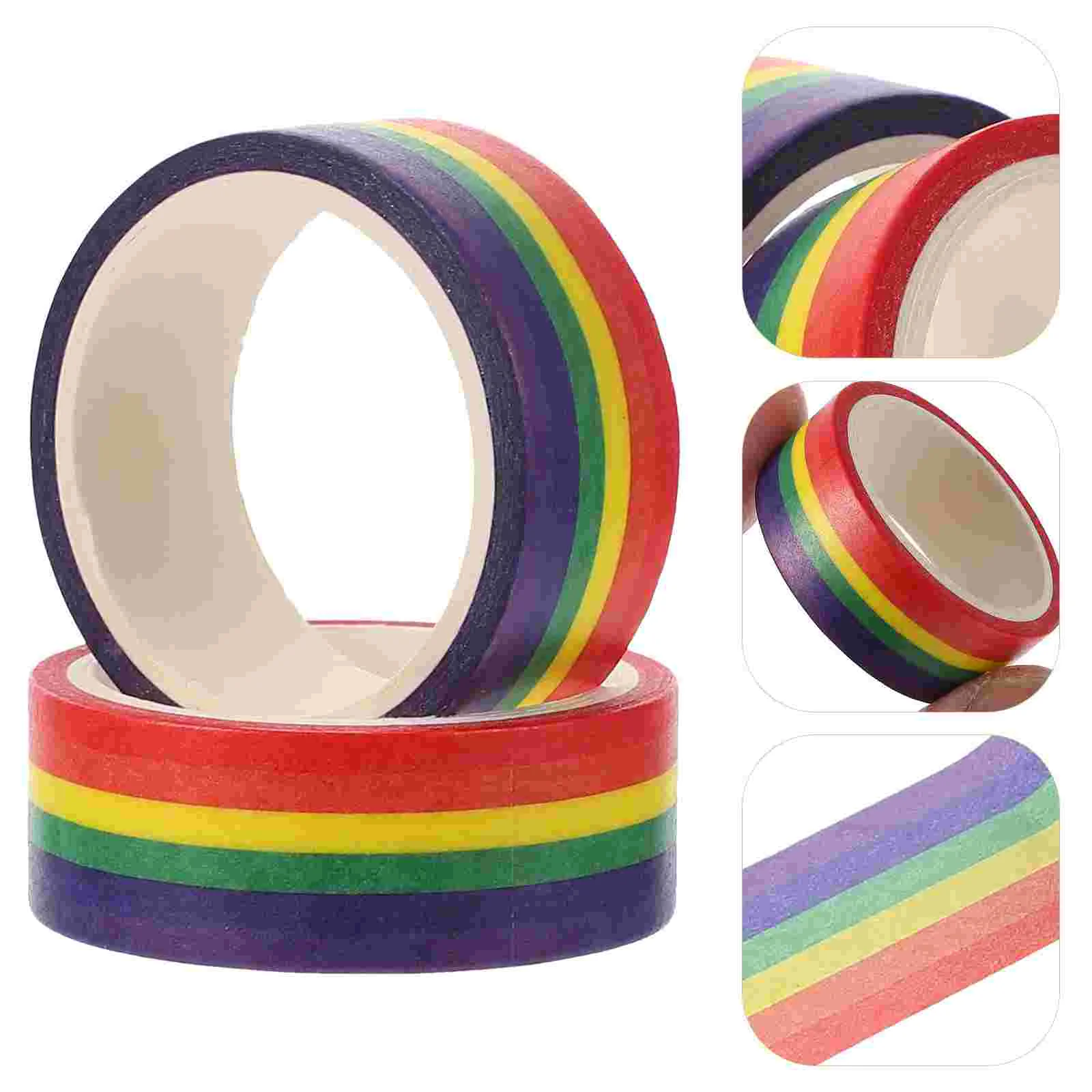 Тиксо Washi Rainbow Сам Занаятите, маскиране етикети за въздуховоди, Гордост, декоративни стикери за гейовете, хартиени цветове шарени, цветни ролки, Празничен ден.