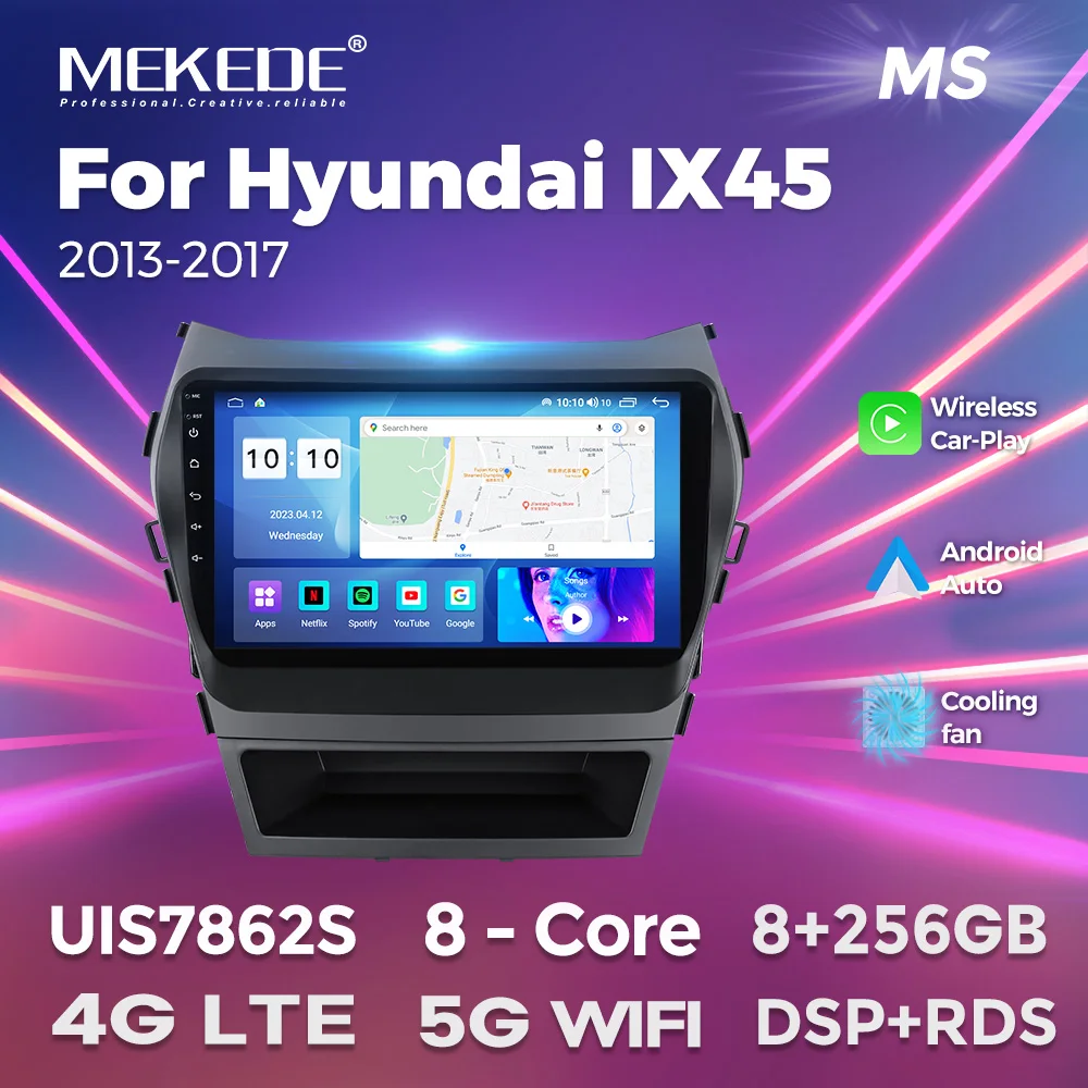 MEKEDE Carplay Android All-In-One за Hyundai Santa Fe 3 IX45 2013 2014 2015 2016 2017 9-- инчов Мултимедиен Авто Радио LTE 4G WIFI