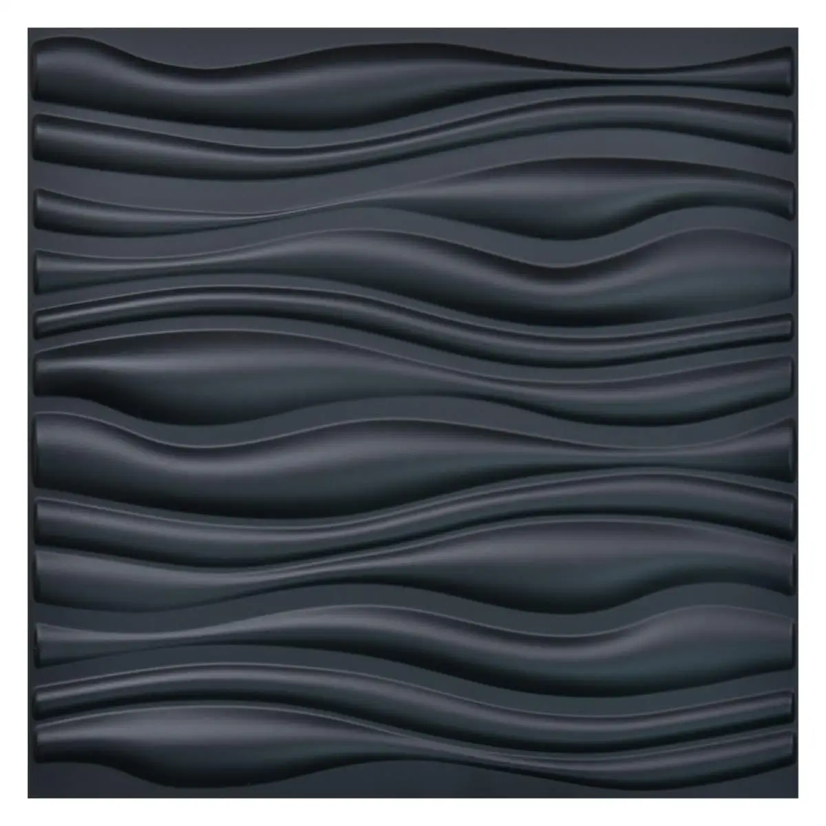 Вълнообразни панели от PVC за декор на стени, черна текстурирани 3D плочки за стени, 50 *50 см, 50 бр./кор.
