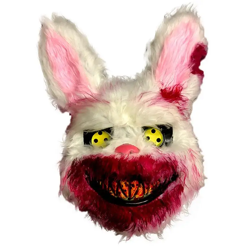 2020 Плюшен маска на Зайче Страшни Маски Здрава Реалистична имитация на кръв прическа заек Подпори за маскарадов на Хелоуин