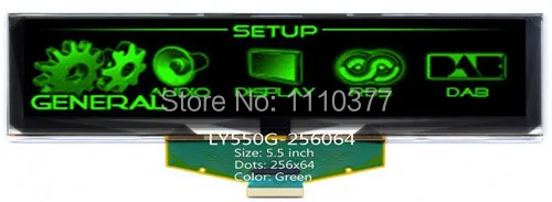5.5-инчов 30-пинов зелен OLED LCD екран SSD1322 Drive IC 256*64