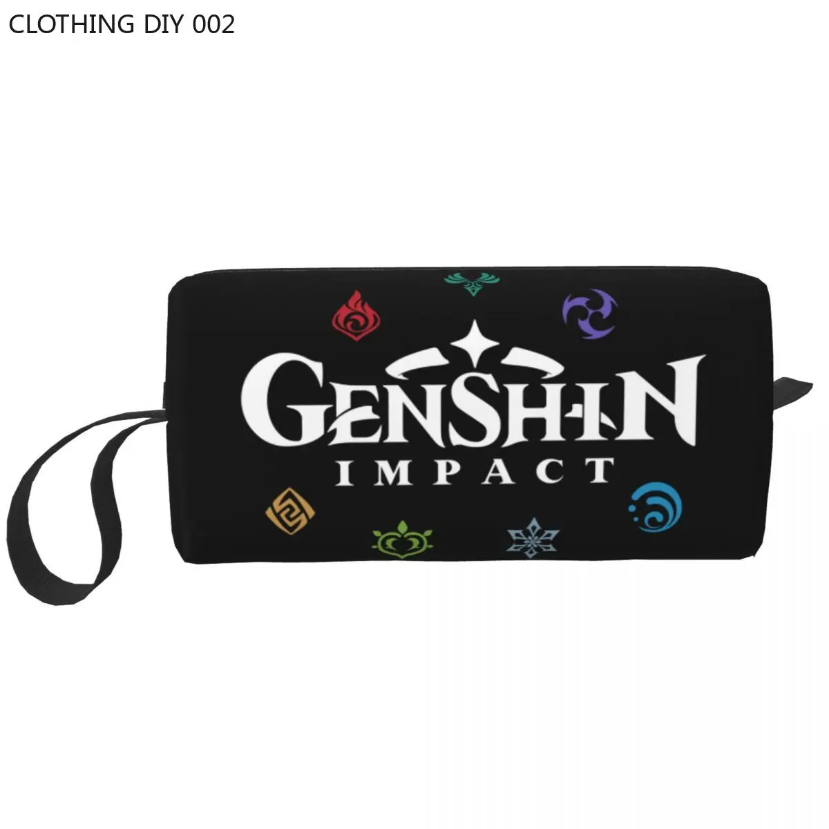 Пътна чанта за тоалетни принадлежности Genshin Impact Elements Portable Игра Аниме-органайзер за козметика за жени за съхранение на козметика Dopp Box Kit