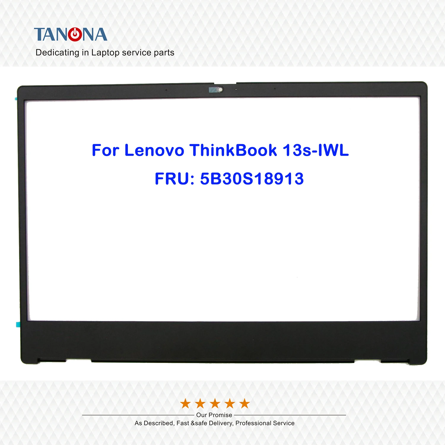 Оригинален Нов 5B30S18913 Черен За лаптоп Lenovo ThinkBook 13s-IWL LCD-Панел Преден капак Рамка Безеля B Shell 81K8