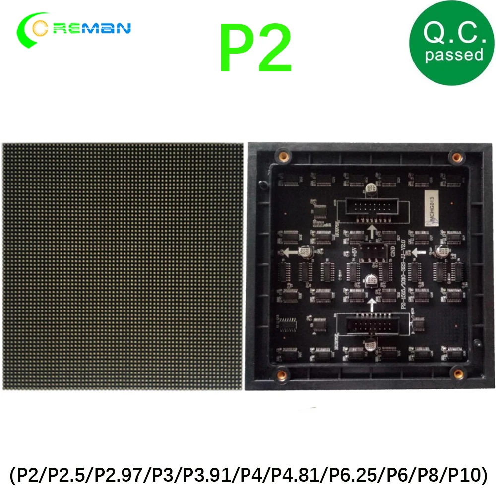 стъпка на пикселите 2 мм p2 led модул smd1515 по-малък размер P2 е закрит 128*128 мм 32scan пълноцветен led дъска