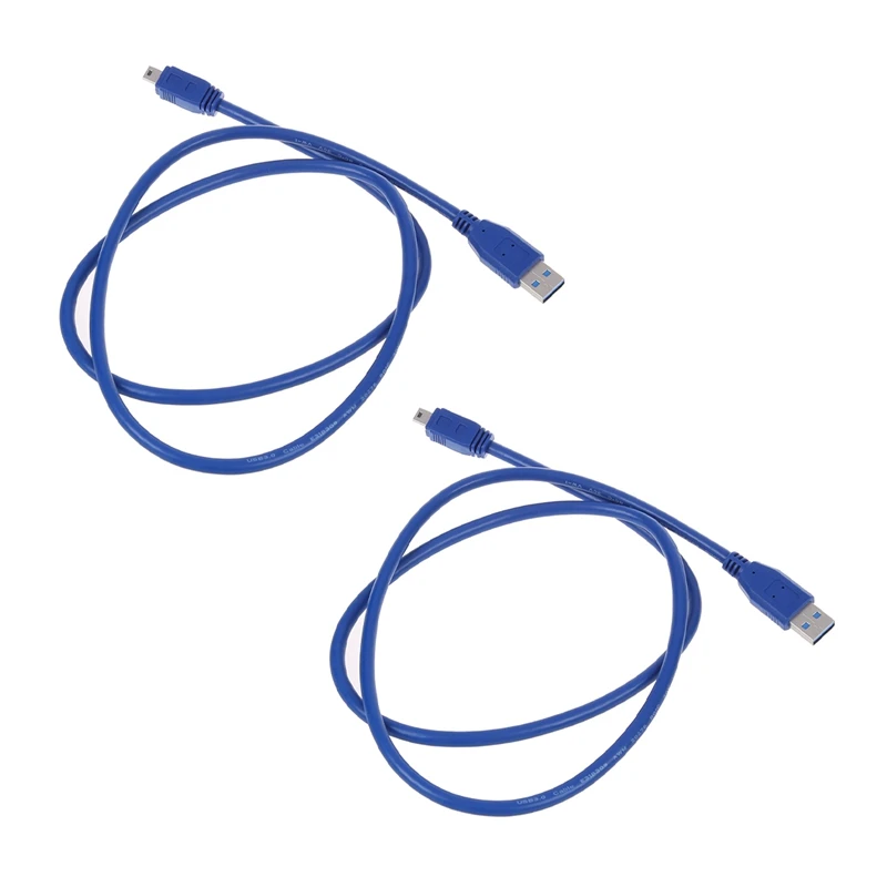 2X Син високата USB 3.0 тип A за да се свържете с Mini-B 10-пинов кабел-адаптер кабел