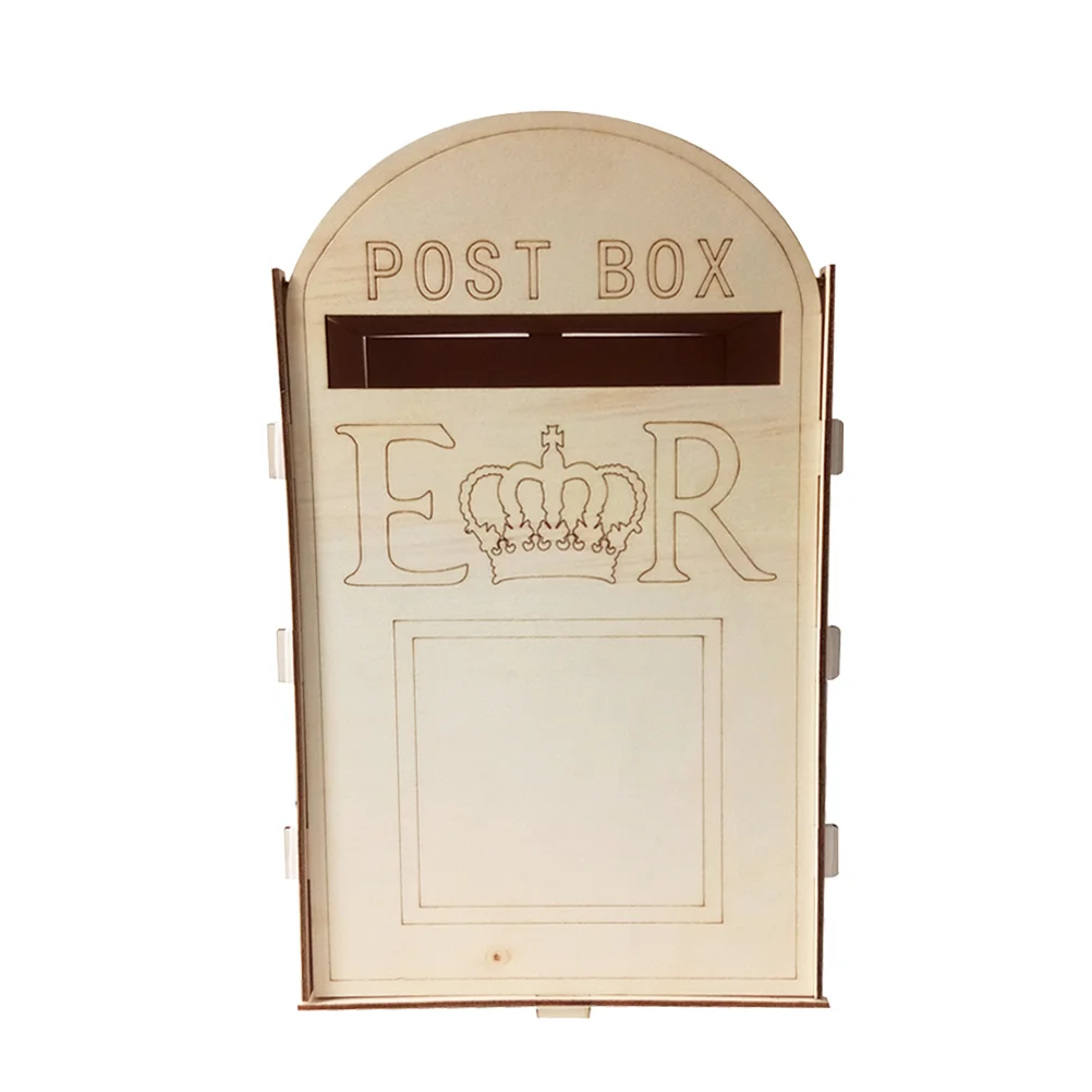 Сватбена дървена пощенска кутия, подарък, стойка за пощенска кутия в селски стил, украса за бродерия, аксесоари за сватбени партита (с ключ)