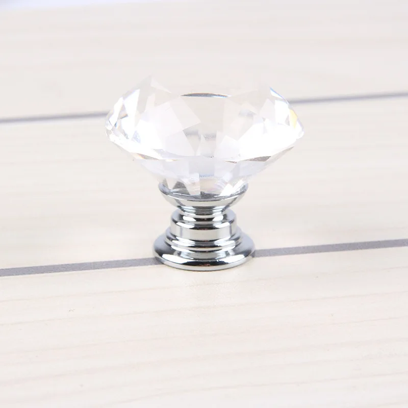 Дизайн с форма на диамант с диаметър 25-40 мм, Дръжка от кристално стъкло, плъзгащо се чекмедже на кухненския шкаф, дръжки за шкафа и Оборудване