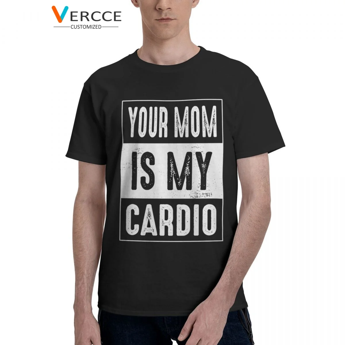 Баща ти е моята кардио, забавна тениска за фитнес, памучни тениски с високо качество, Уникални облекла, Мъжки Дамски тениска за подарък