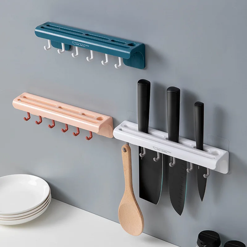 Титуляр кухненски нож, с монтиран на стената Многофункционален Държач за Нож Домашни Прибори за Монтиране на Багажник за съхранение на Кухненски прибори за хранене Органайзер