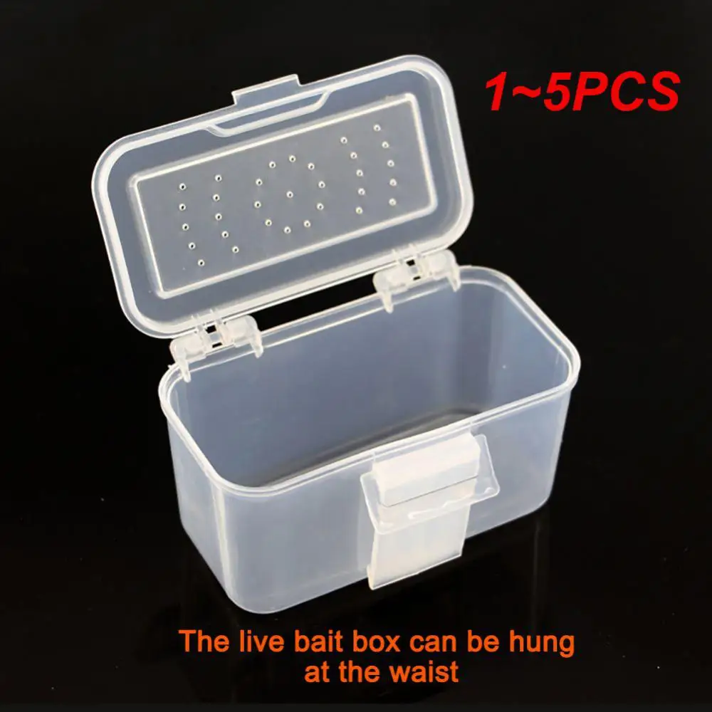 1 ~ 5ШТ Кутия за риболовни примамки, Подвесная на талията, Преносим кутия за примамки за земните червеи, Дишаща Червен червей, жива стръв Boxex, Риболовни принадлежности за насекоми