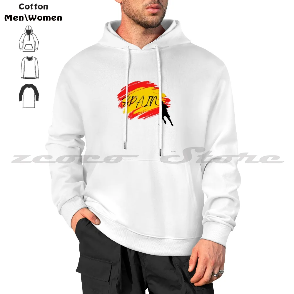 Тениска футболен фен за Испания, мъжки дамски модни памучен hoody, hoody с надпис Spain Football Усмихни