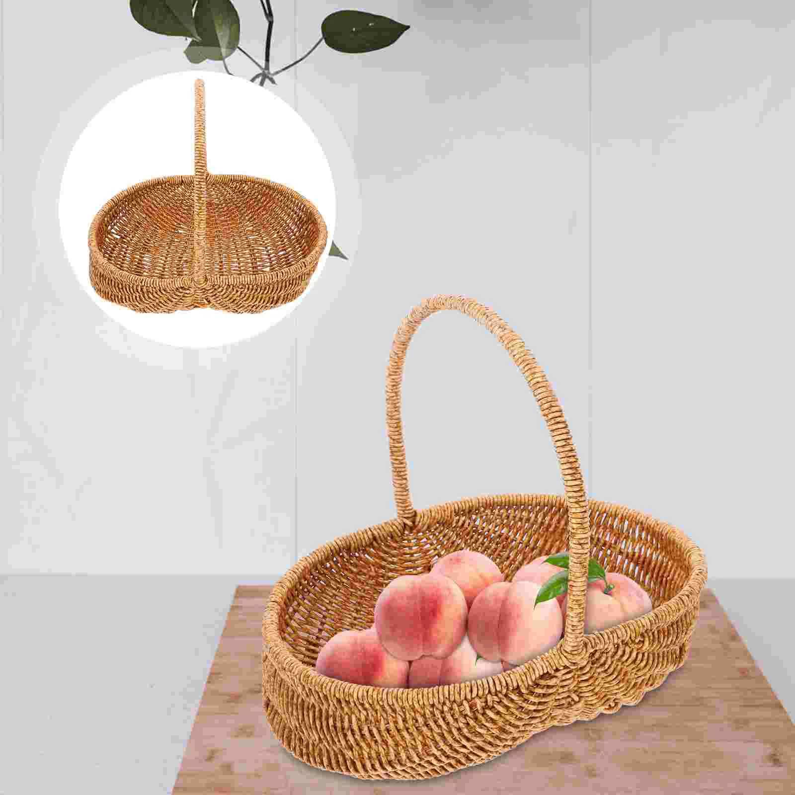 Избор на продуктовата кошница за пътуване Плетени кошници за хляб Пластмасов държач за съхранение на хляб от ратан