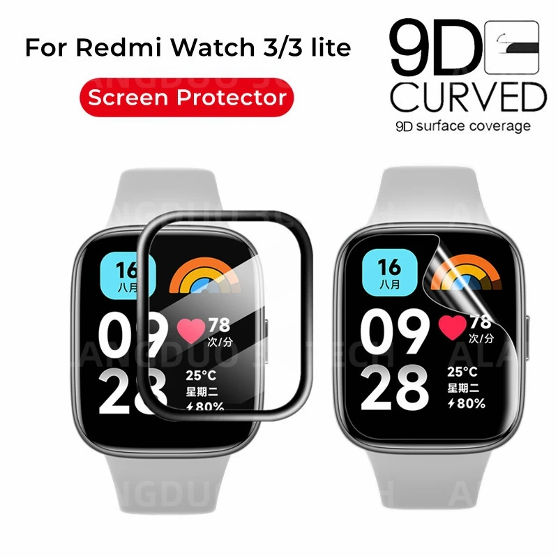 2 ЕЛЕМЕНТА Защитно фолио е с пълно покритие за Xiaomi Redmi Watch 4 3 Active Global Заоблена мека гидрогелевая филм Smartwatch Не стъклена