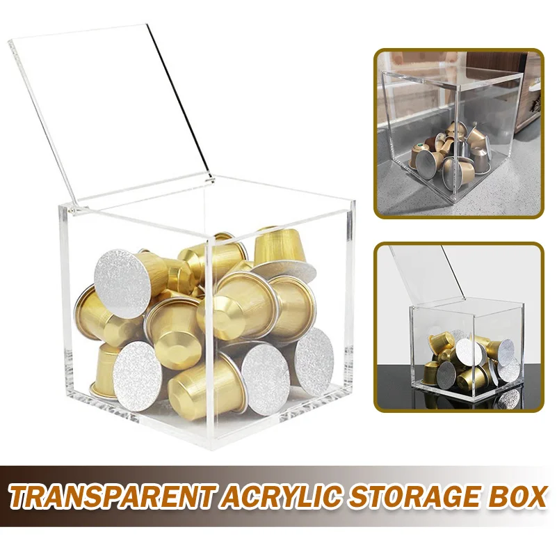 Прозрачна Кутия за съхранение кафе на капсули, Акрил / пластмаса-Кутия За съхранение на кафе на капсули, Стойка за домакинството на кафе машини