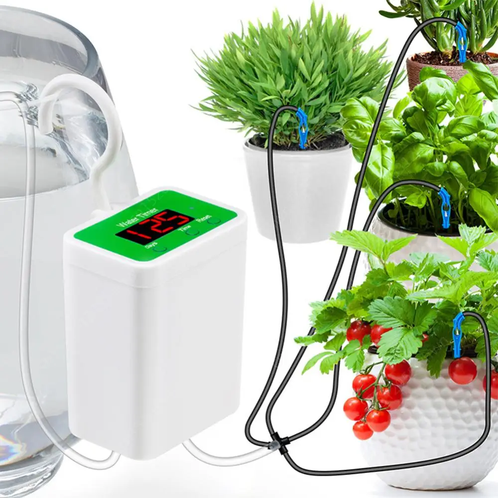 Таймер за капково напояване 2000 mah, зареждане чрез USB, Високо налягане на вода Предотвратява явление сифон за стайни растения