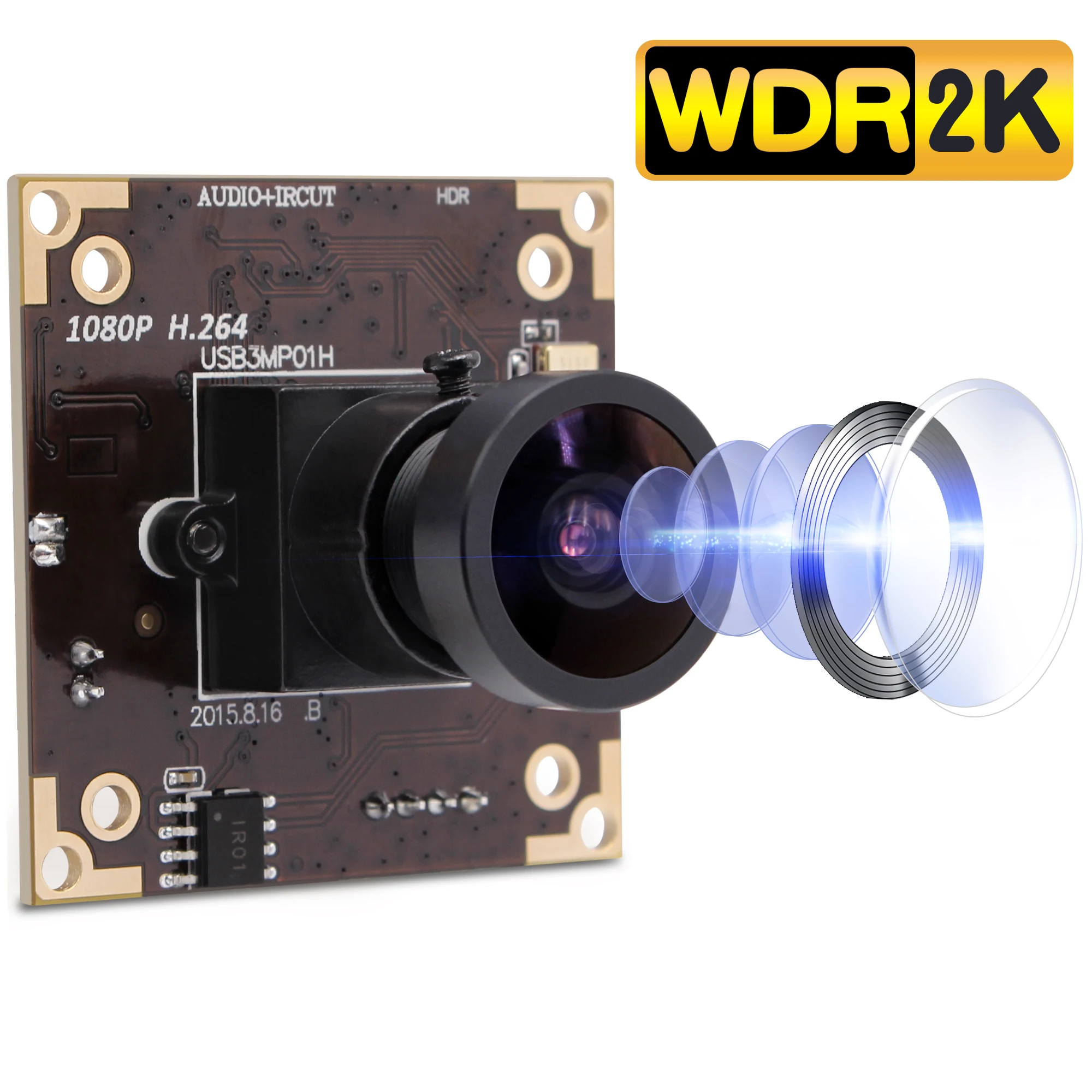 Индустриална уеб камера WDR 3MP USB с обектив 2,9 мм 2MP 1920X1080 H. 264 30 кадъра в секунда 1/3 