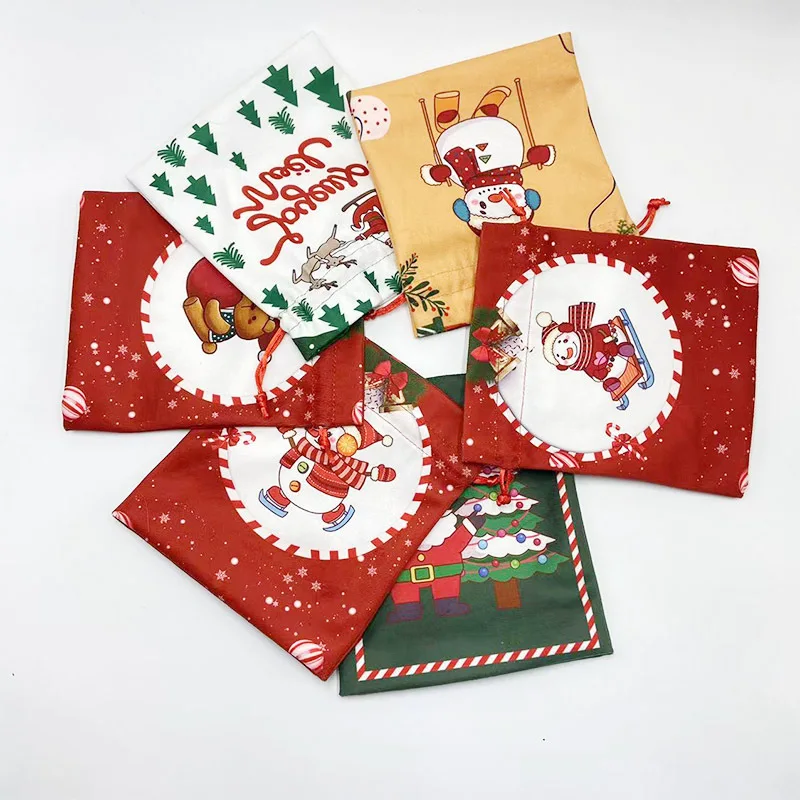 Подаръчни пакети весела Коледа, тъканно опаковка за елхи, снежни човеци, Коледна кутия шоколадови бонбони, Коледна 2022 Чанта за детски подаръци Noel Decor