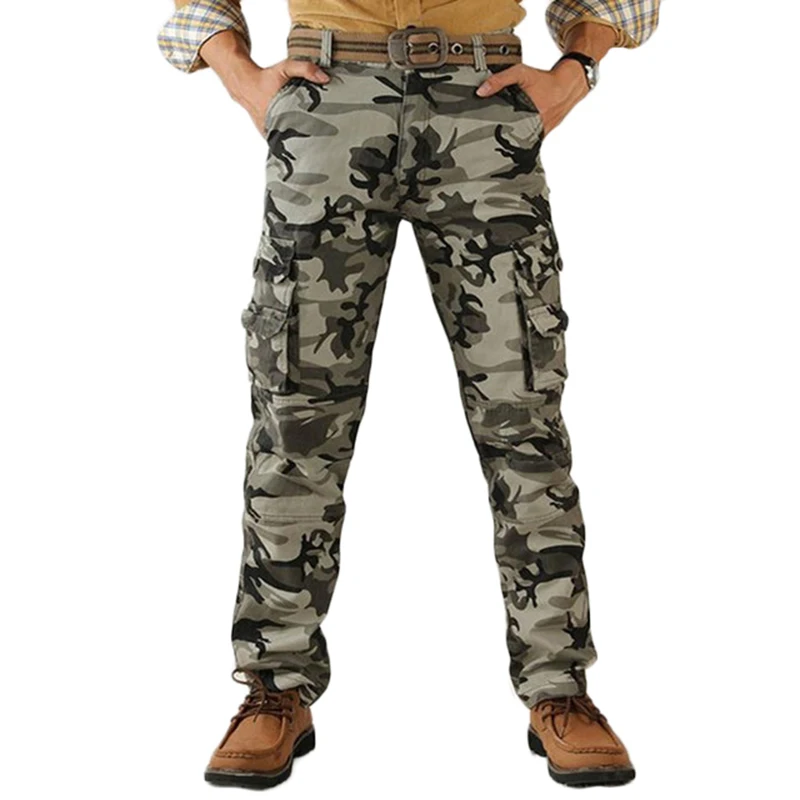 Моден тренд 2023 г., мъжки панталони-карго, памучни Висококачествени камуфляжные панталони за бягане, мъжки военни камуфляжные армейските мъжки панталони с джобове