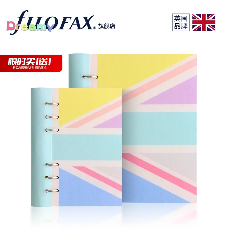 Личен бележник Filofax Clipbook A5 пастельного цвят на текстурирани кожена подвързия, напомняща на тетрадка.