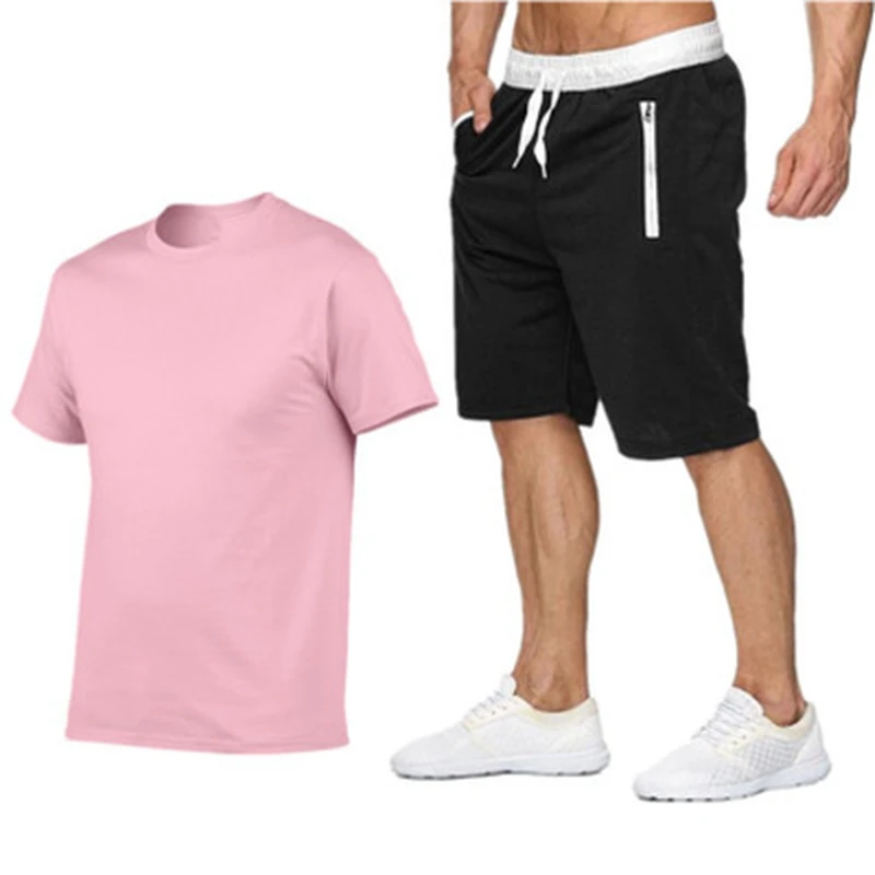 Лятото на 2022 от памук и коноп 2021, комплект от две части, мъжка тениска с къс ръкав, съкратен топ DLZ