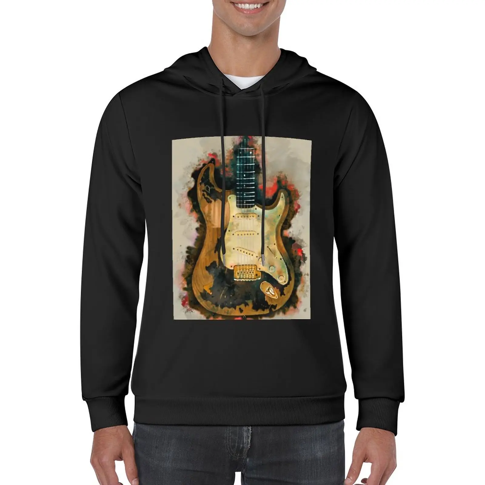 Нова електрическа китара на Джон Майера. Пуловер с качулка козметична облекло мъжко облекло облекло в корейски стил hoody градинска облекло