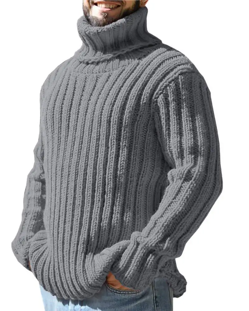 Пуловер с висока воротом, мъжки обикновен тънък вязаный топ, есенно-зимния нов пуловер, модни европейската и американската мъжки дрехи