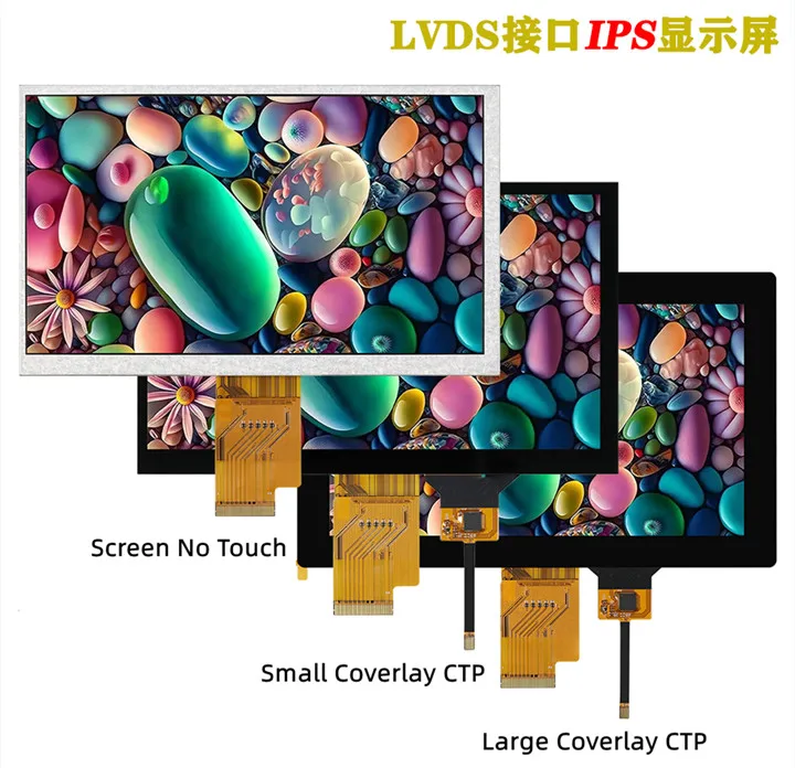 IPS 7.0-инчов 40-пинов TFT LCD Капацитивен сензорен екран, LVDS + интерфейс I2C 1024 *600