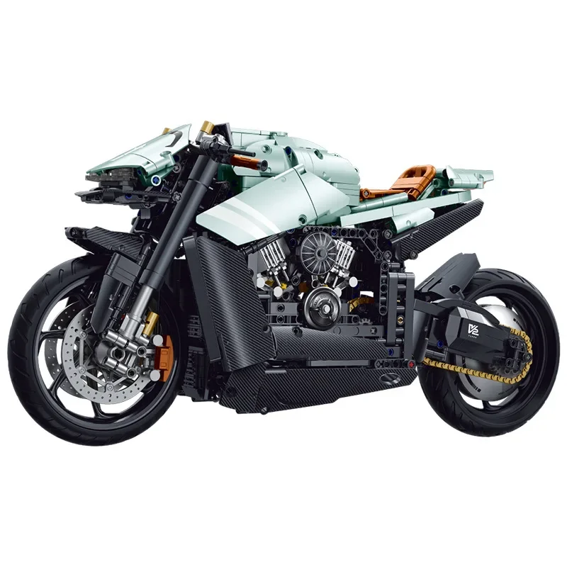 Нов 60505 Мотоциклет Технически 1:5 Модел градивните елементи на MOC на Състезателен Автомобил, Мотоциклет Комплекти Тухли Играчки За Деца Подаръци