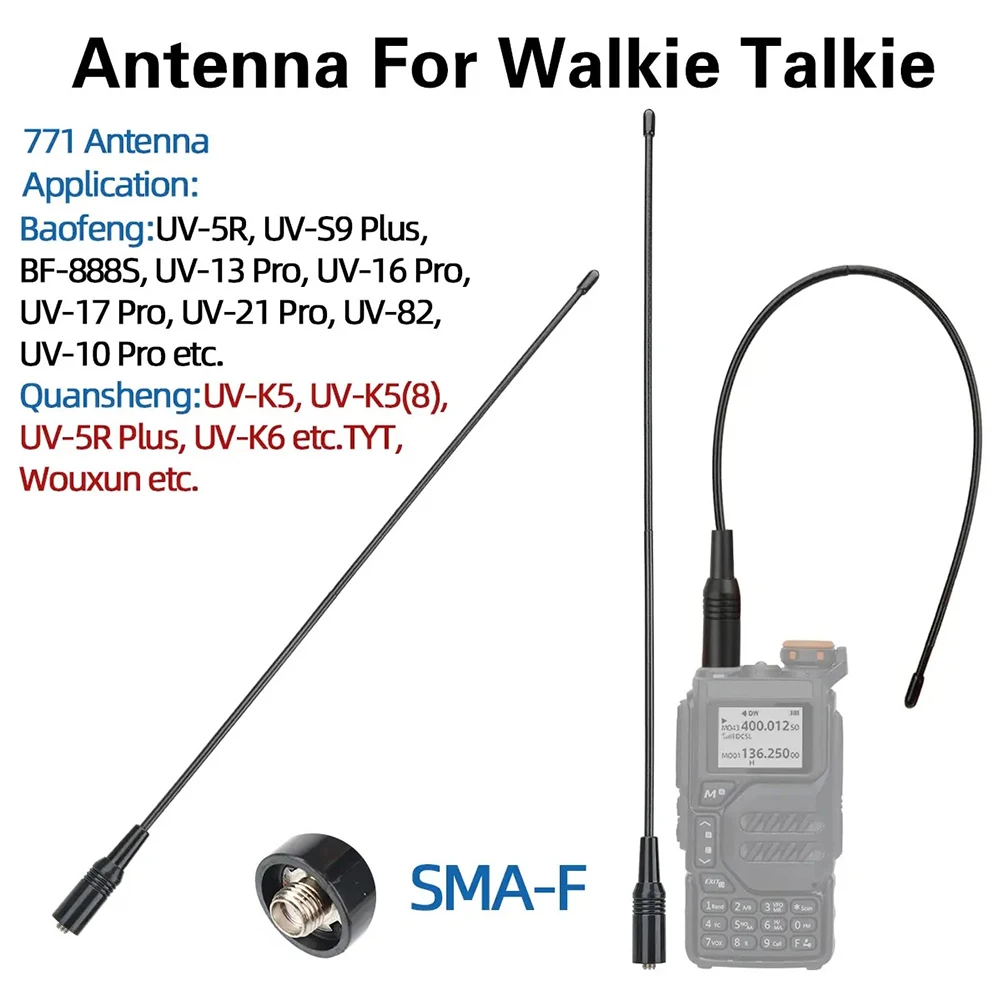 NA-771 SMA SMA Женски-F Двухдиапазонная Гъвкава Антена VHF/UHF 144/430 Mhz Двустранно Радио за Baofeng UV-5R BF-888S UV-82 и т.н