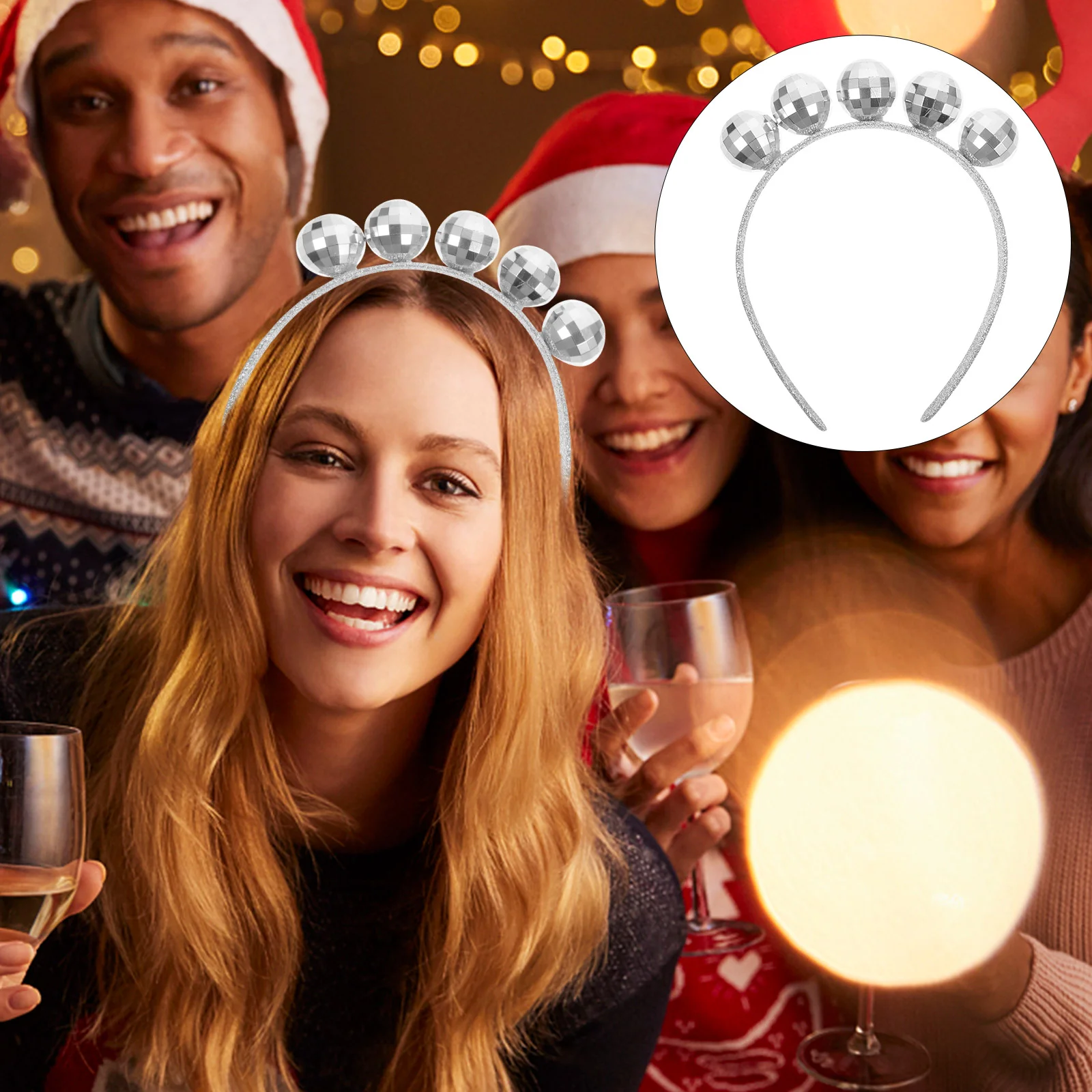 Превръзка на главата с диско-топка за парти по случай Рожден Ден, Коледна Превръзка на Главата, Аксесоар за коса